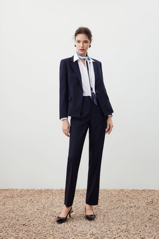 Wool Collection Anti-Static 標準領套裝西裝外套(配頸巾)