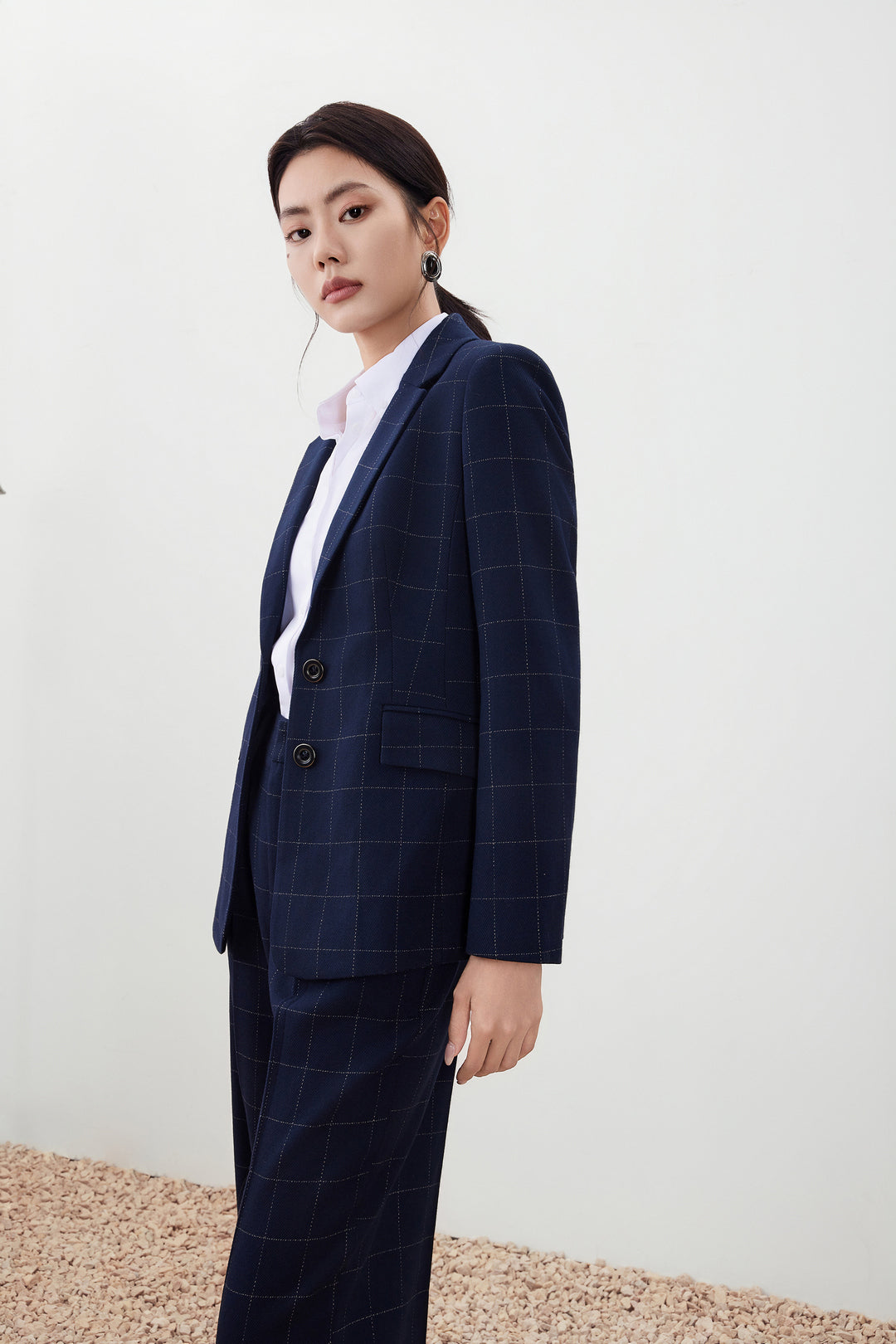 Twill 標準領套裝西裝外套(配腰帶)