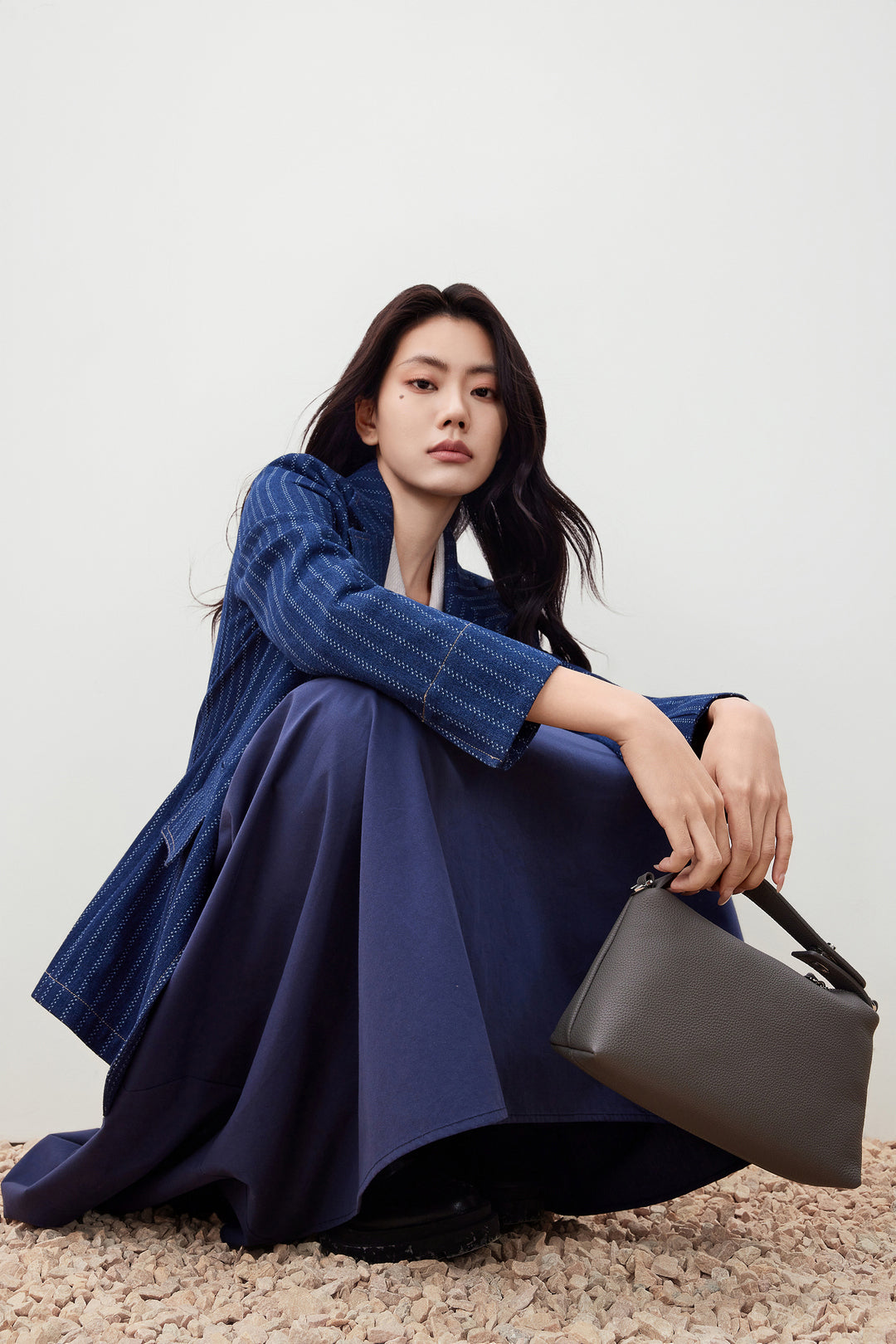 Denim 標準領獨立西裝外套