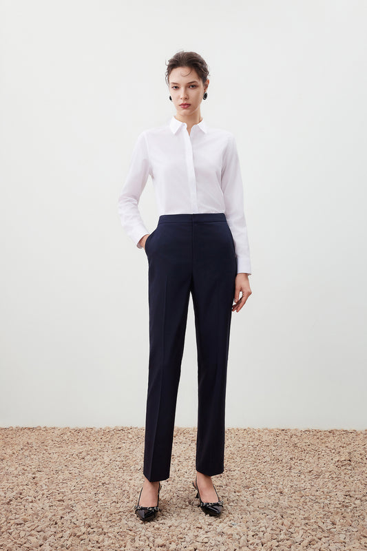 Non-Iron 翻領長袖商務恤衫(配胸針)