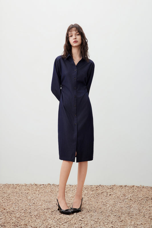 Twill 恤衫領連身裙