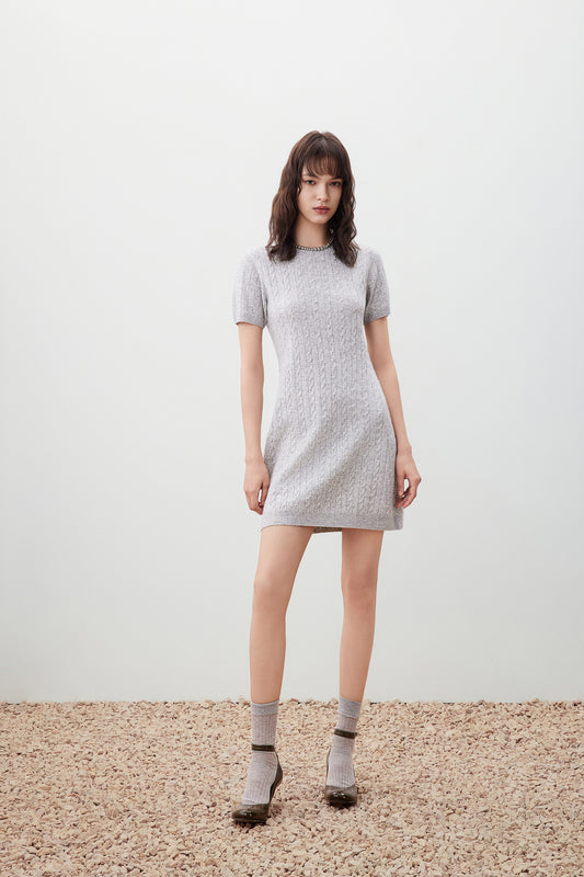 Round Neck Short Sleeve Knit Dress