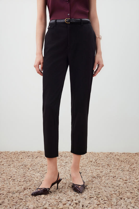Cigarette Casual Pants With Belt