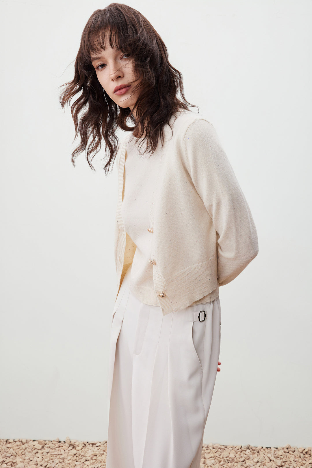 V領長袖針織外套