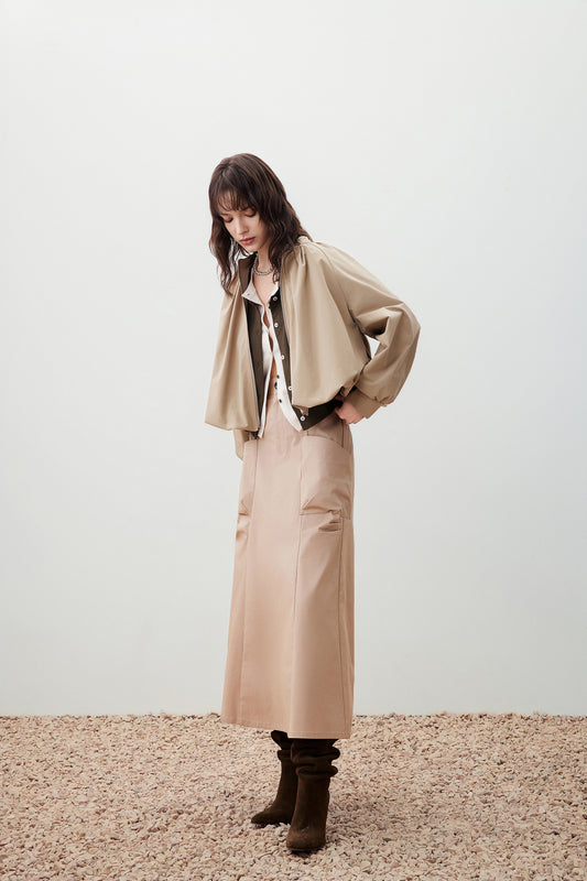 Round Neck Long Sleeve Jacket