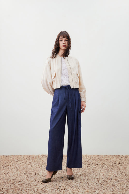 Collarless Long Sleeve Jacket