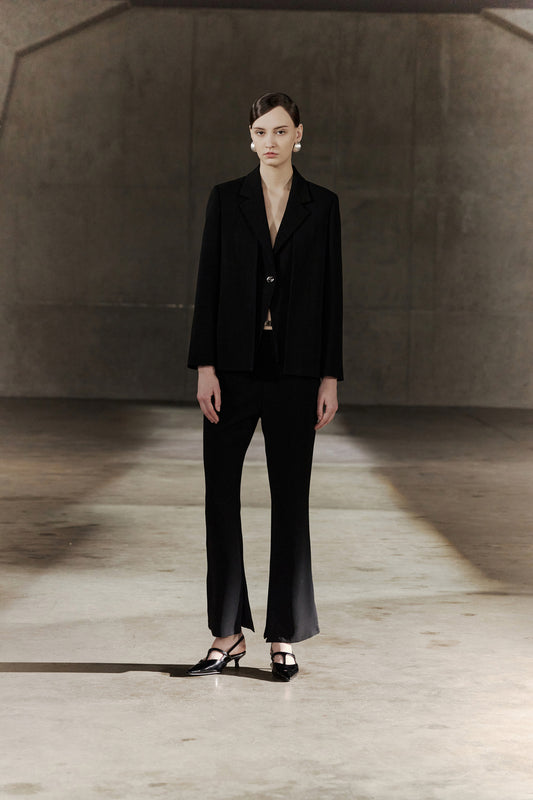 BLAACK | Notch Lapel Long Sleeve Blazer