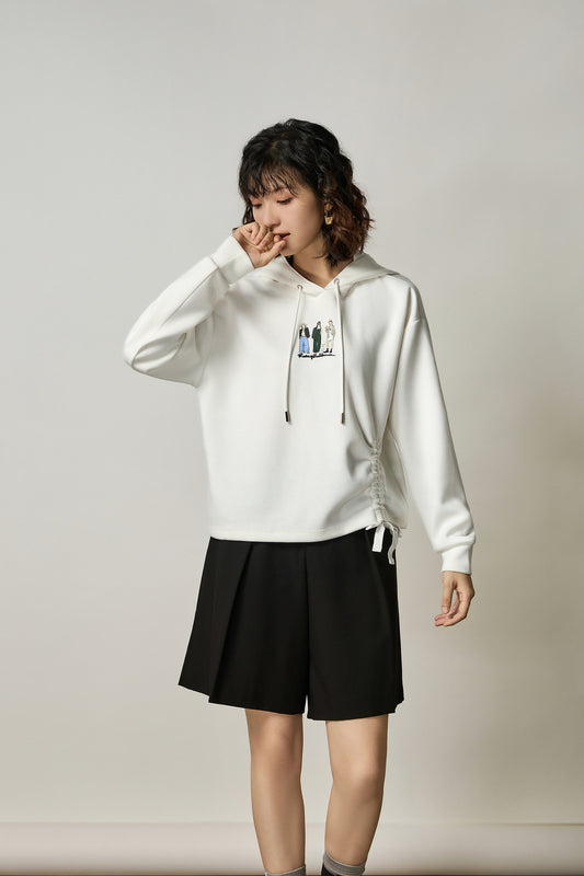 G2000 WOMAN-hooded-long-sleeve-cut-and-sew-top-58246755-White