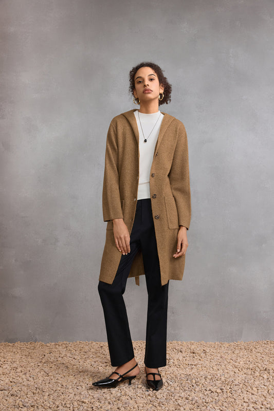Lapel Collar Long Sleeve Cardigan