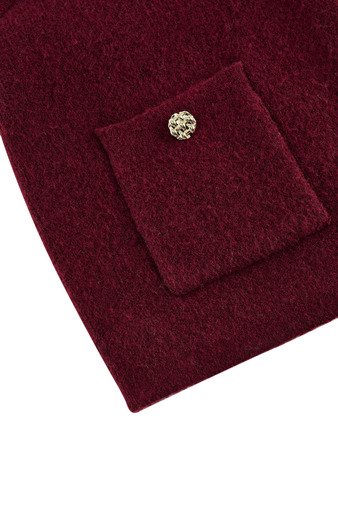 Wool Blend Round Neck Cardigan