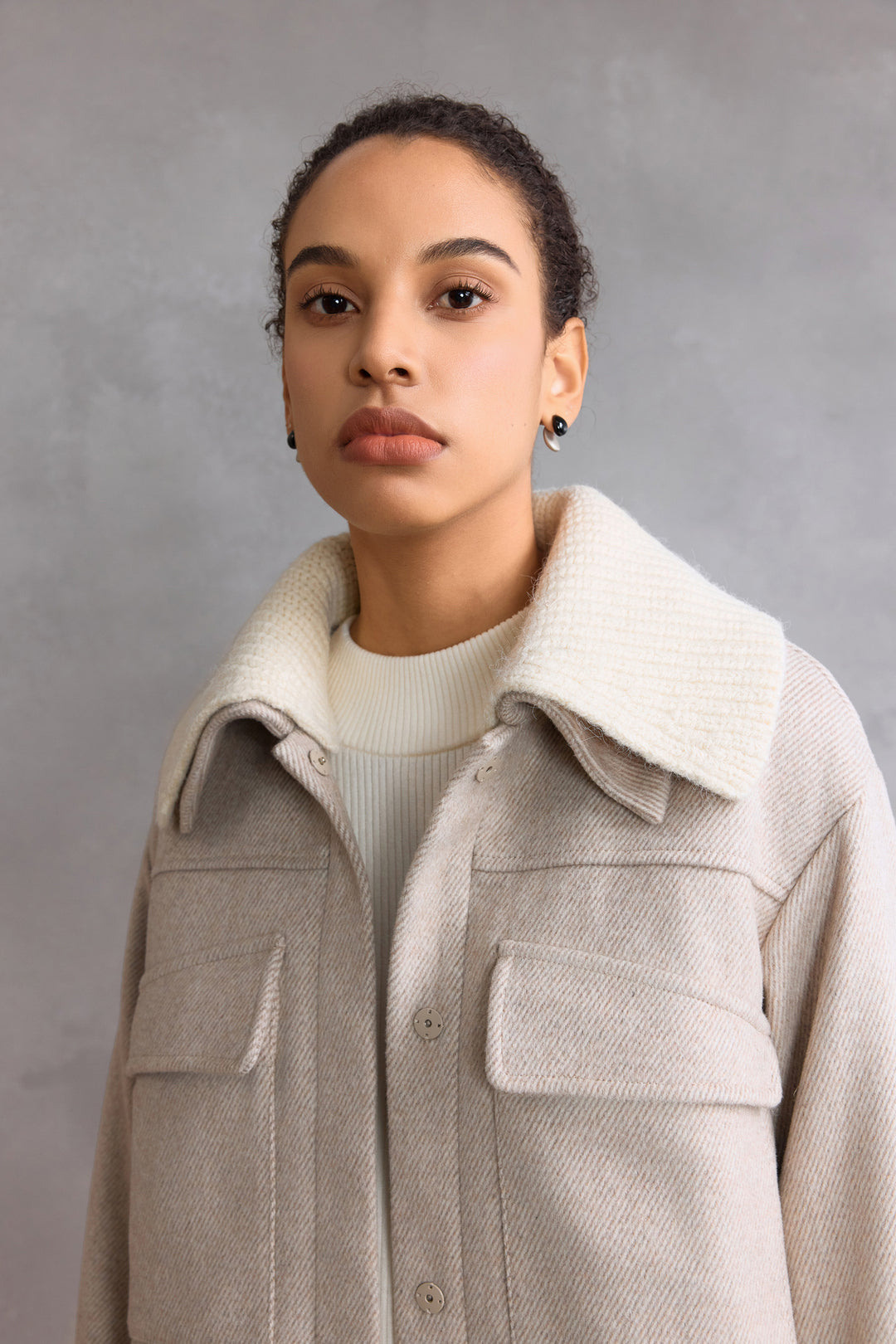 Wool Lapel Collar Jacket