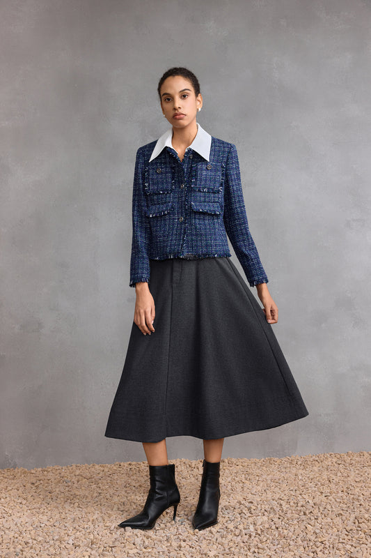 Lapel Collar Long Sleeve Jacket