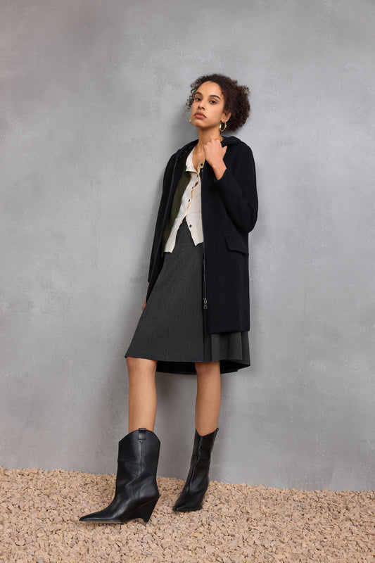 Hooded Long Sleeve Coat