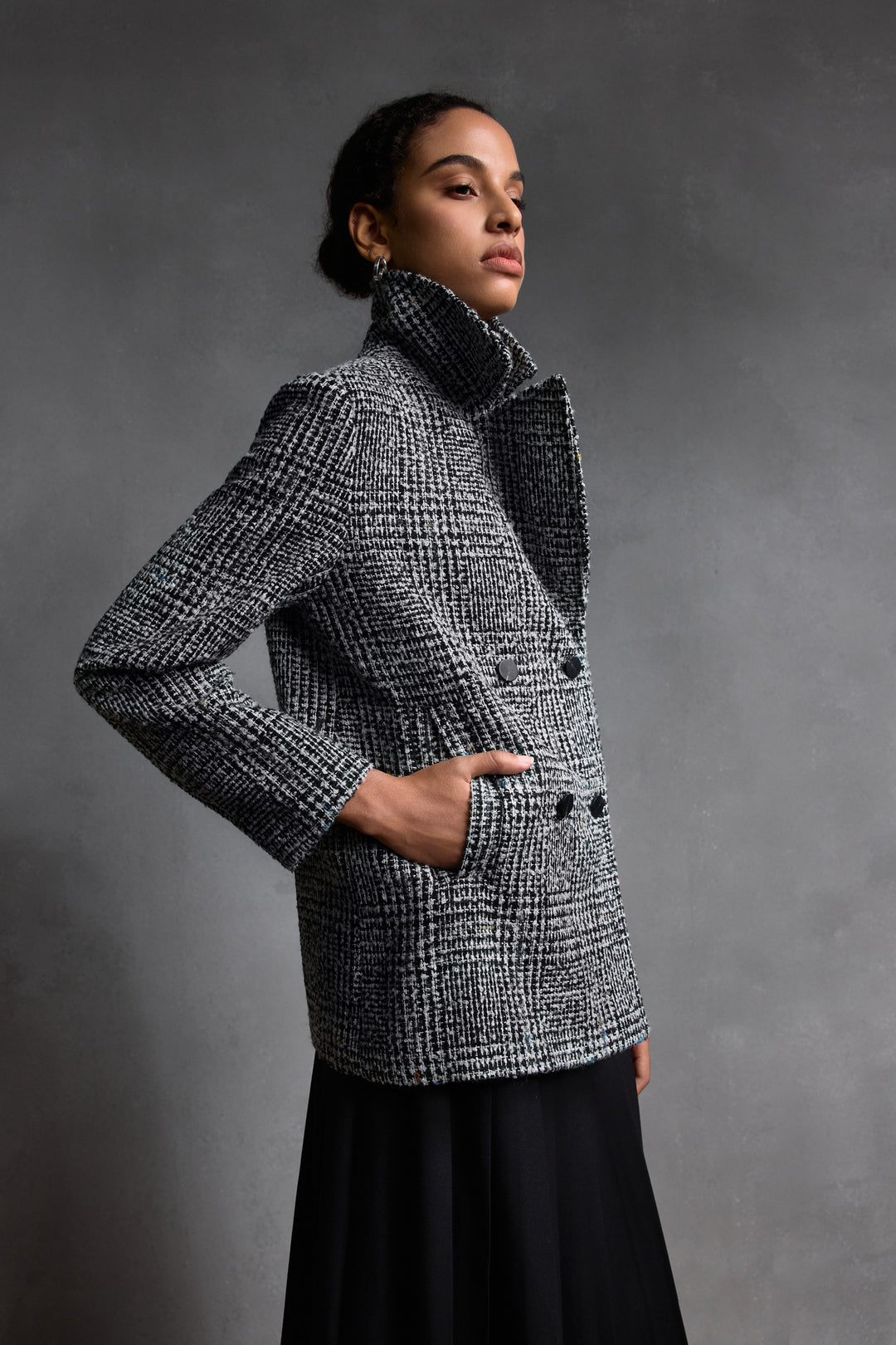 Lapel Collar Long Sleeve Coat