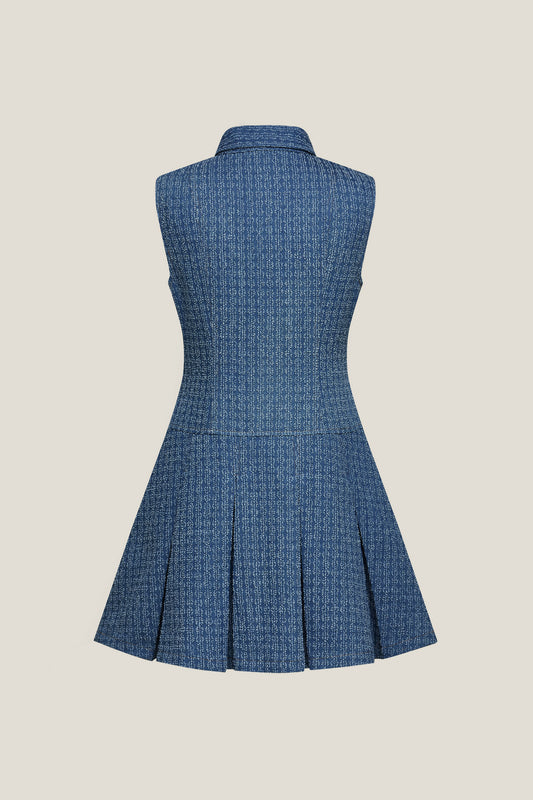 Denim Lapel Collar Dress