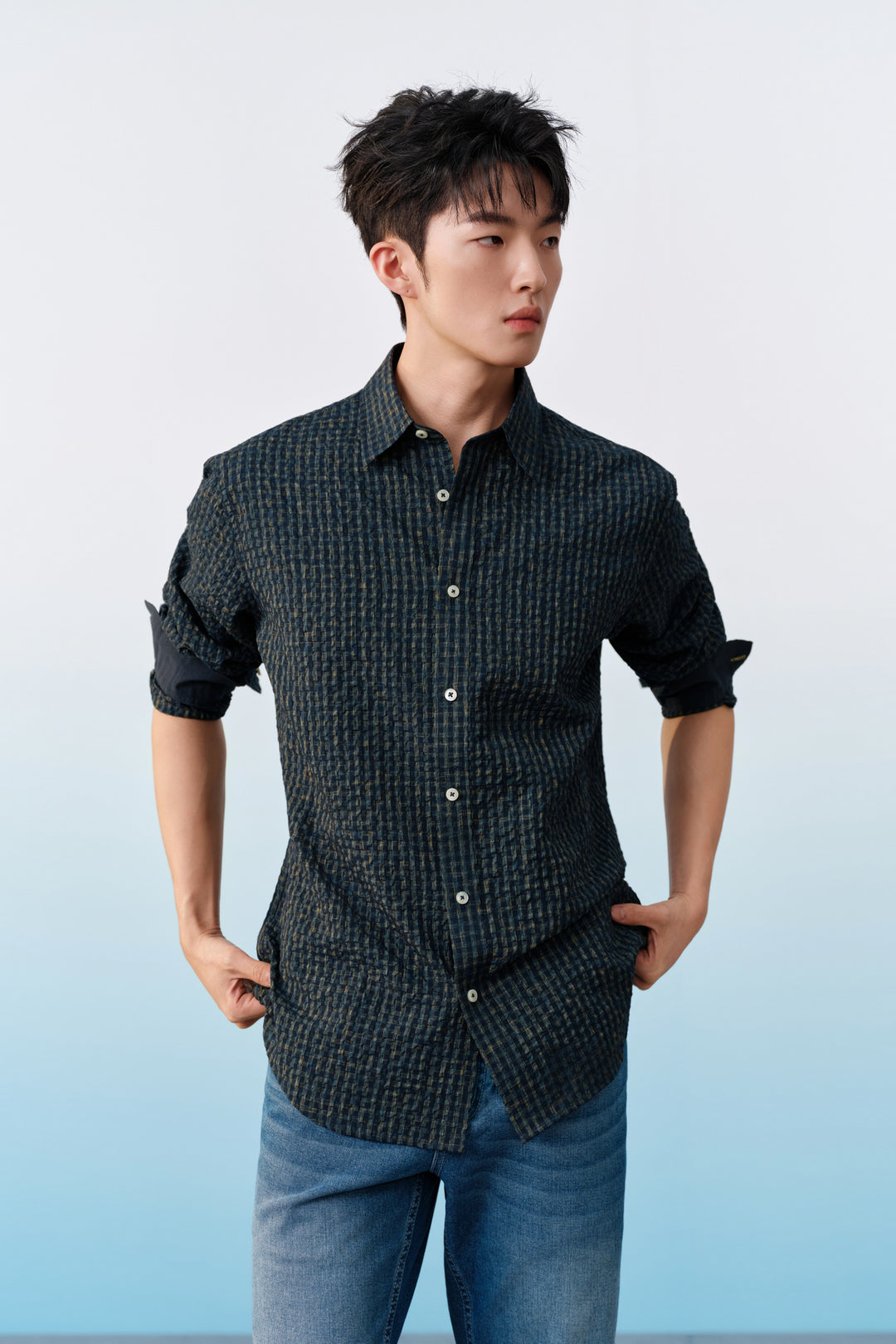 Relax Fit Long-Sleeve Casual Shirt