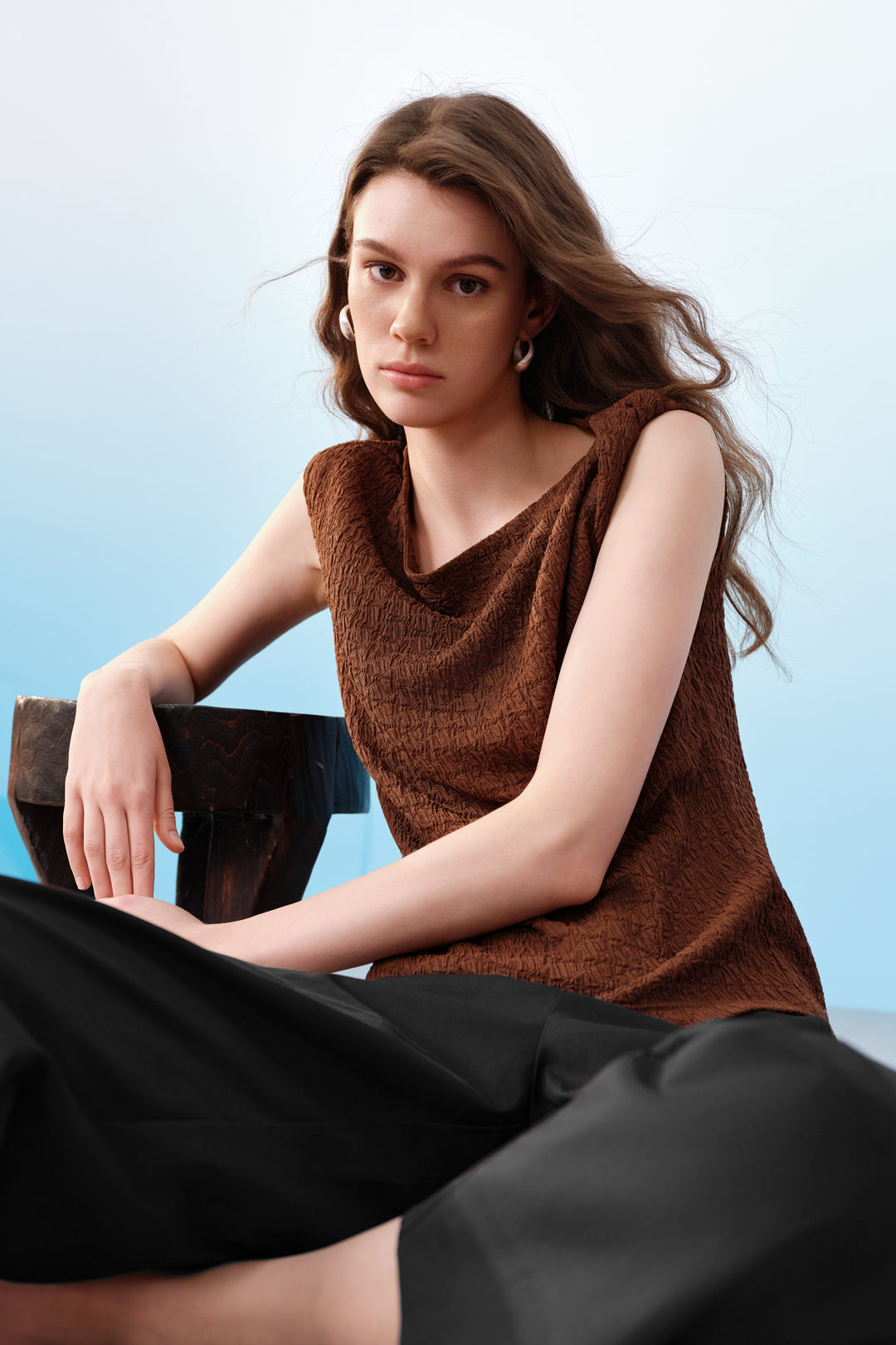 Irregular Neckline Cut and Sew Top