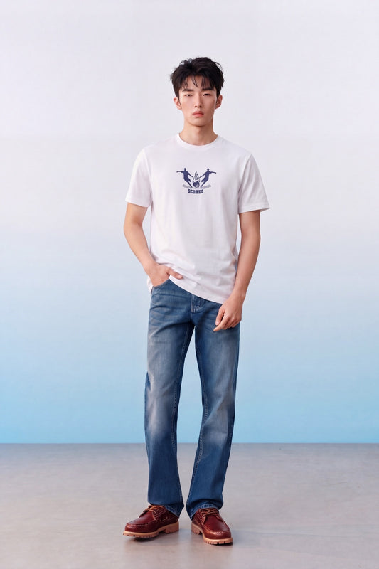 100% Cotton Short-Sleeve Casual T-Shirt
