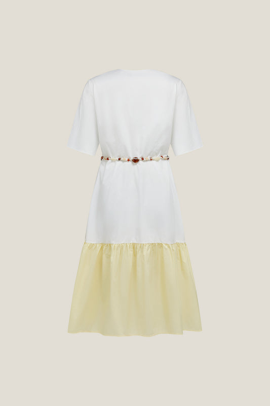 100% Cotton | Wrap Front V-Neck Dress