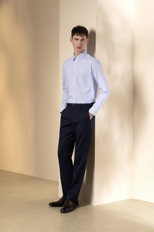 Three Proof Finish | Narrow Collar Long-Sleeve Dress Shirt