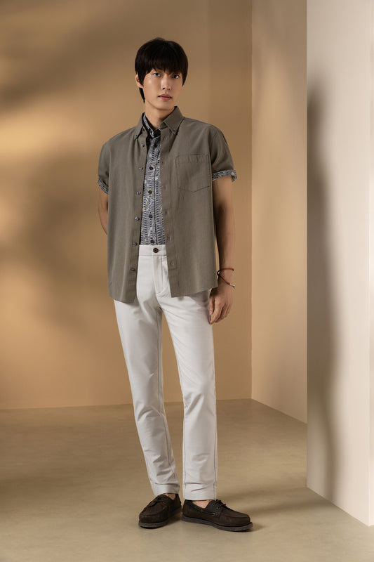 Lyocell Blend | Button Down Collar Short-Sleeve Casual Shirt