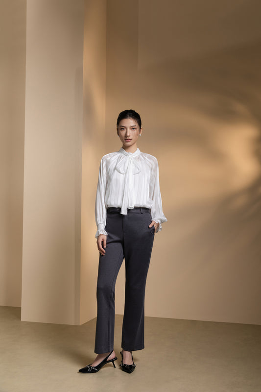 Piqué | Machine Washable Casual Pants (With Belt)