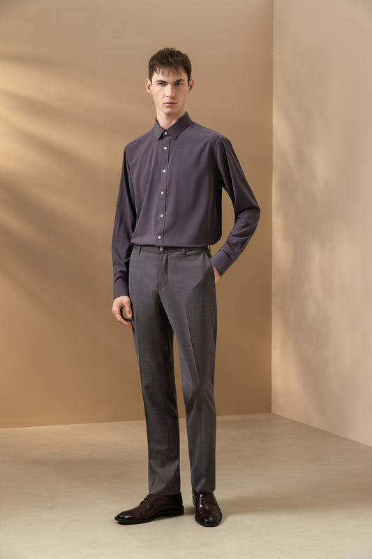 BLAACK | Easy Ironing | Wool Silk Blend Long-Sleeve Dress Shirt