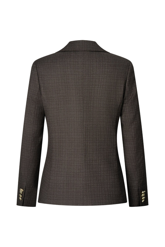 LUXURY | Italy Fabric | Pure Wool Blazer (With Detachable Ostrich Feather Brooch)