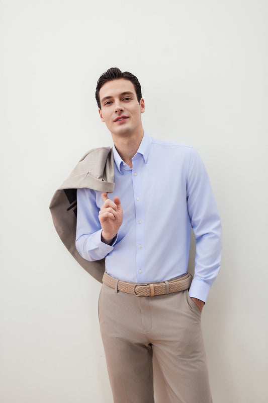 G2000 MAN-non-iron-dry-long-sleeve-dress-shirt-36122632-Blue