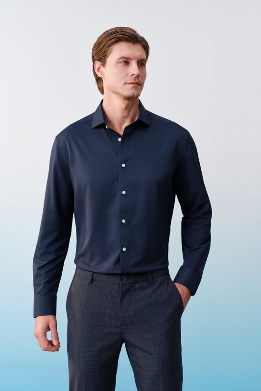 G2000 MAN-non-iron-long-sleeve-dress-shirt-41123213-Blue