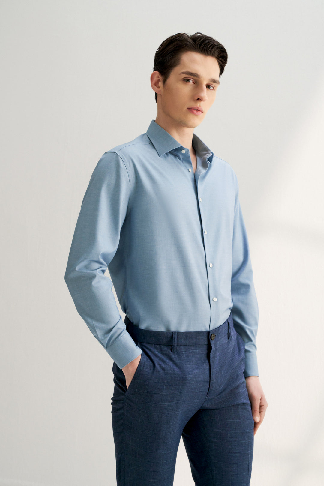 G2000 MAN-non-iron-smooth-long-sleeve-dress-shirt-41123552-Blue