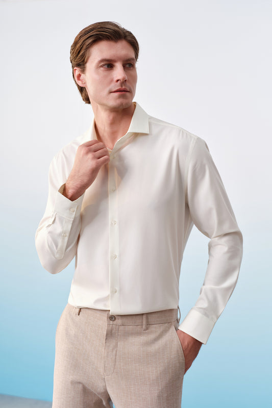 G2000 MAN-non-iron-long-sleeve-dress-shirt-51123432-Beige