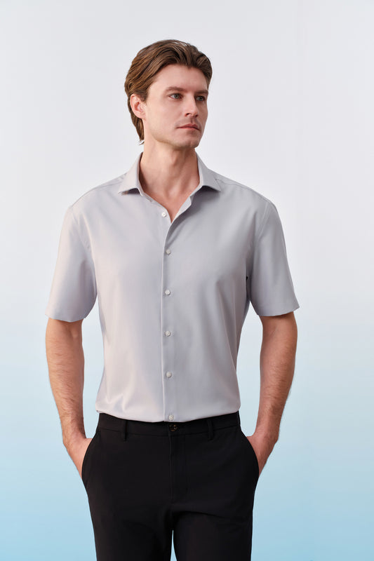 G2000 MAN-non-iron-short-sleeve-dress-shirt-51133432-Grey