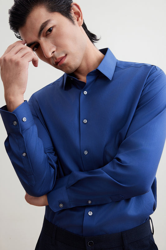 G2000 MAN-non-iron-long-sleeve-dress-shirt-56120472-Blue