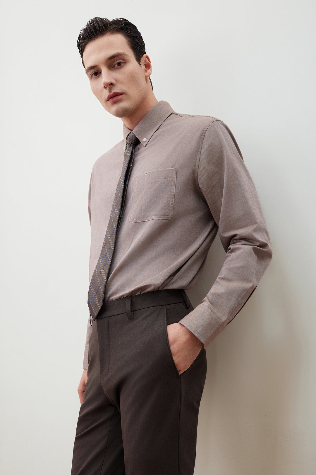 G2000 MAN-wrinkle-free-long-sleeve-casual-shirt-56120968-Brown