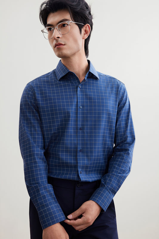 G2000 MAN-non-iron-long-sleeve-dress-shirt-56121352-Blue