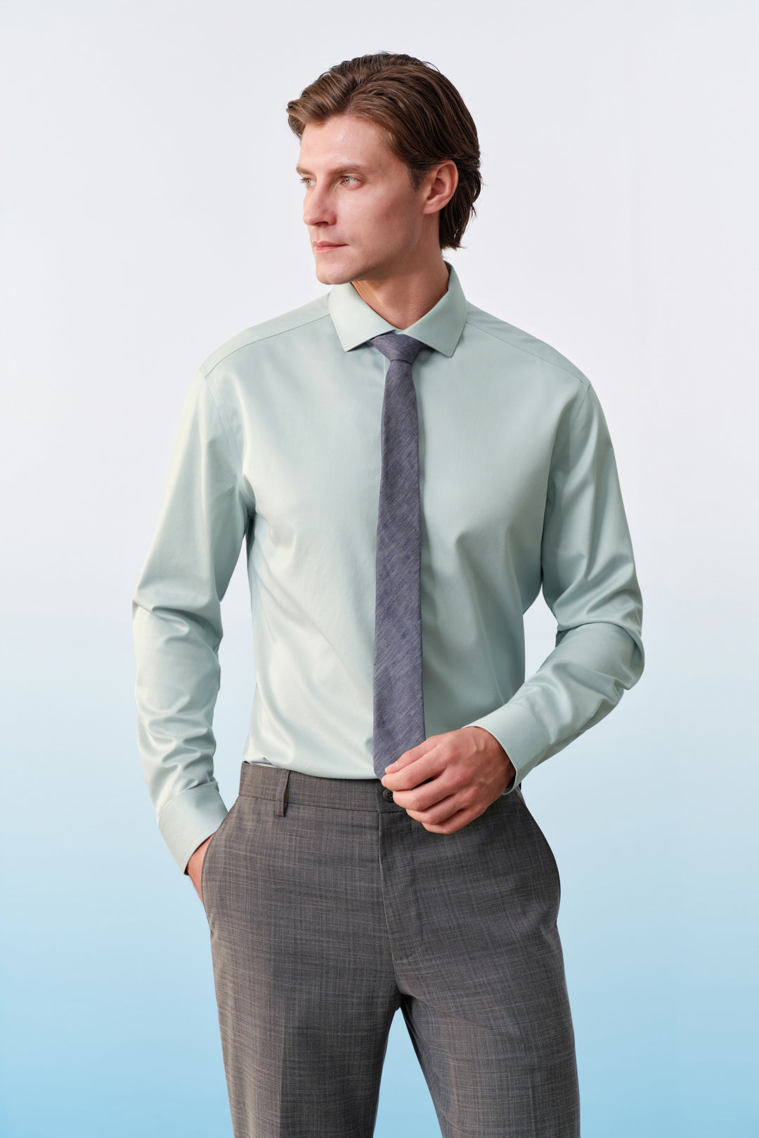 G2000 MAN-non-iron-long-sleeve-dress-shirt-56121511-Green
