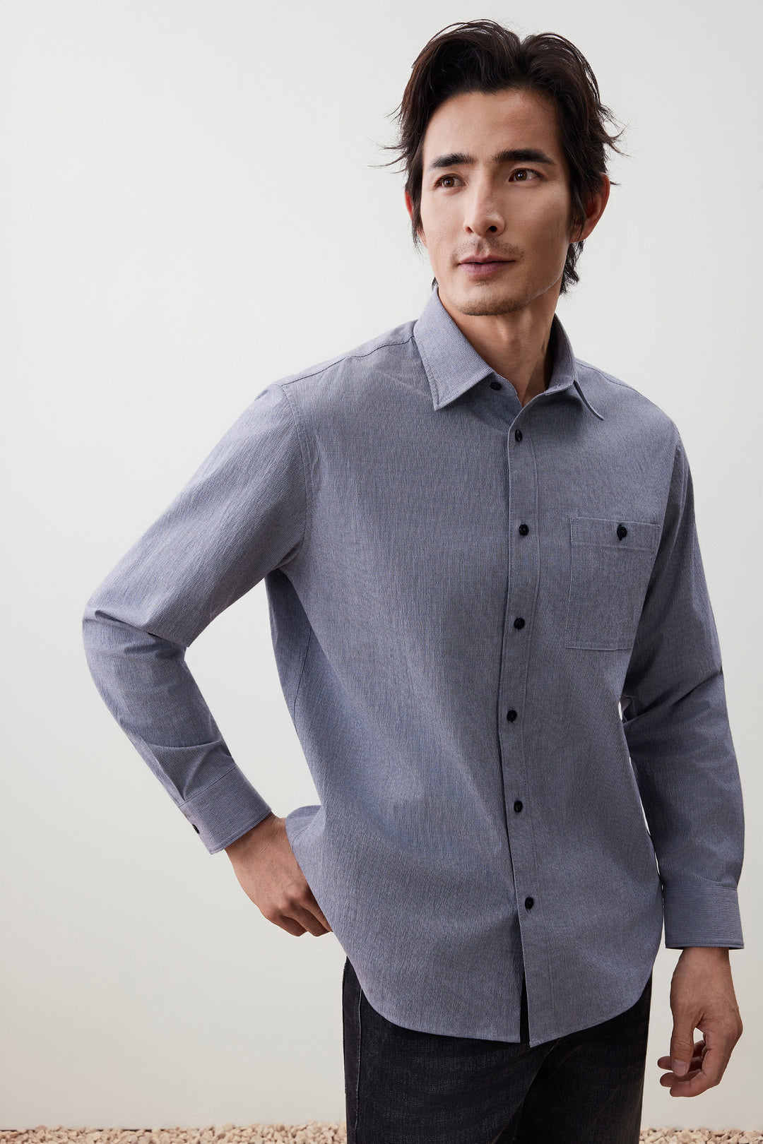 Seersucker 長袖休閒恤衫