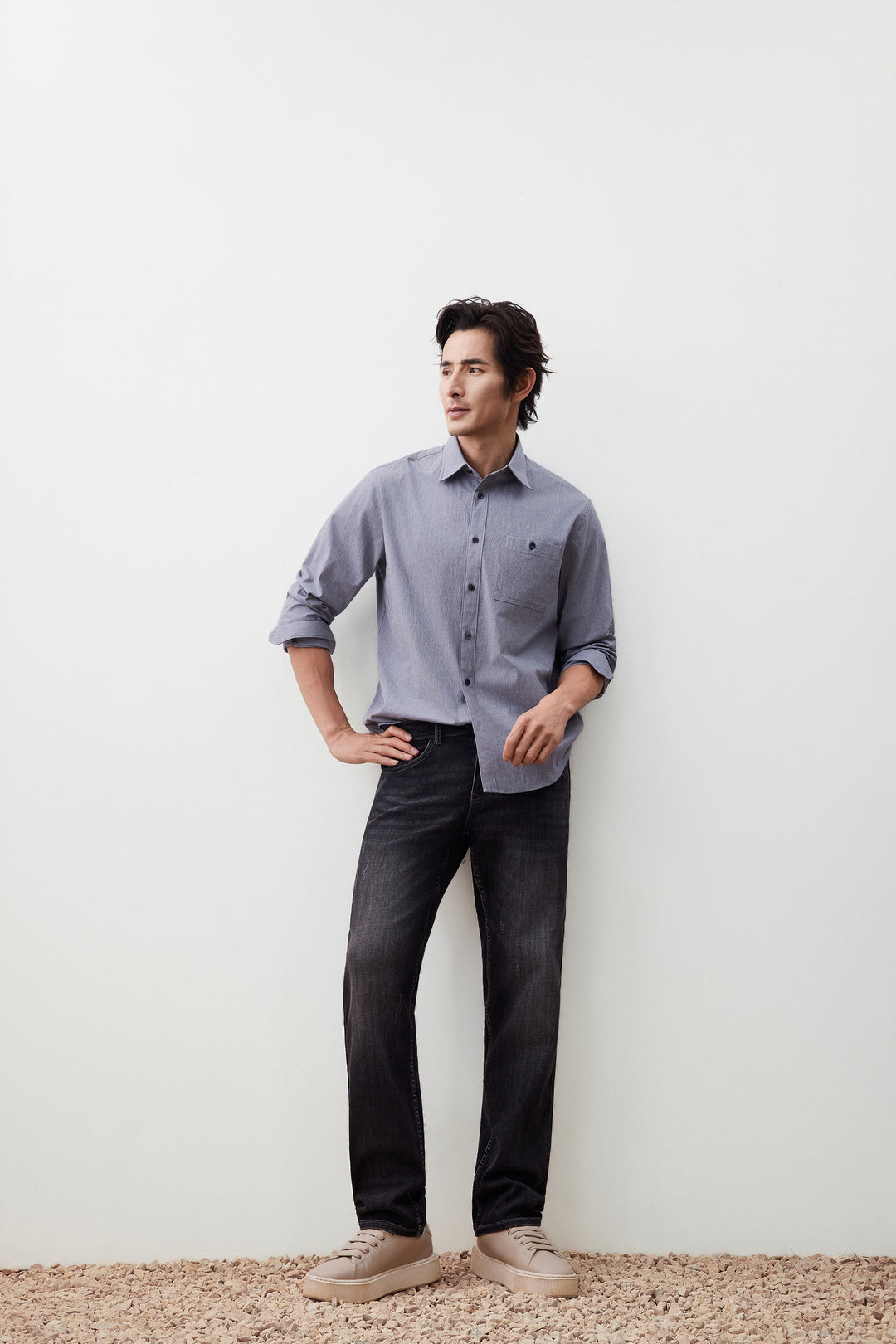 Seersucker 長袖休閒恤衫