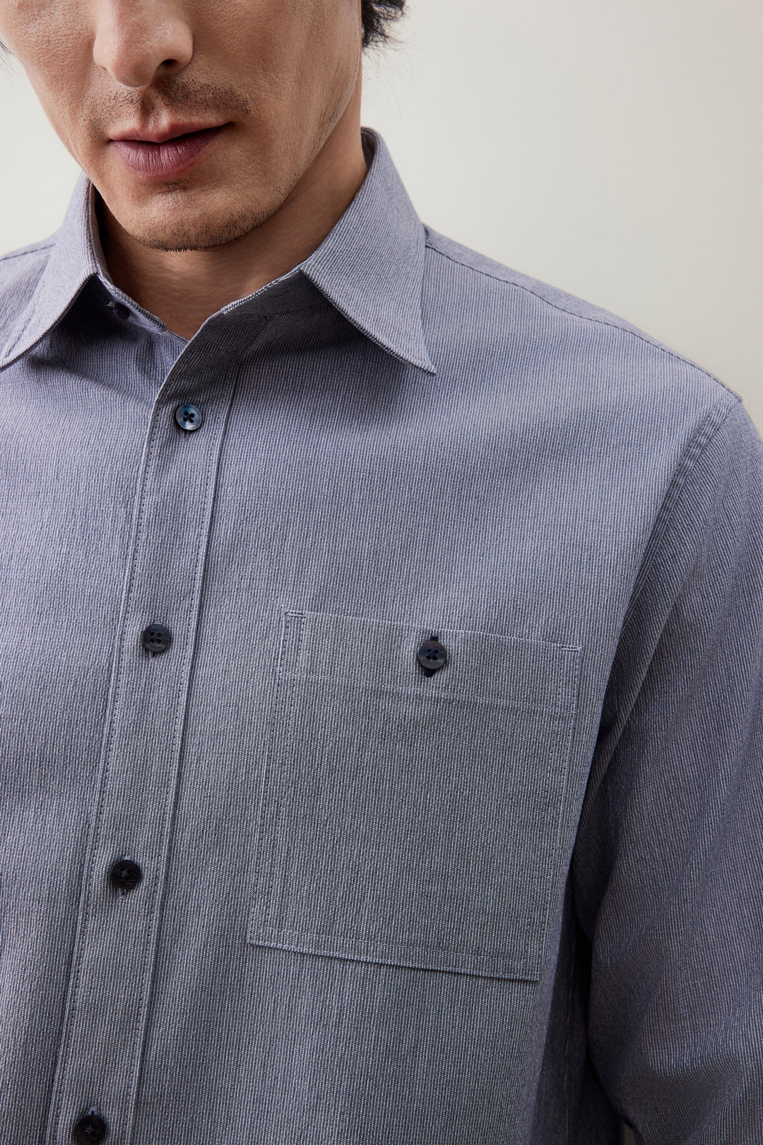 Seersucker 長袖休閒恤衫