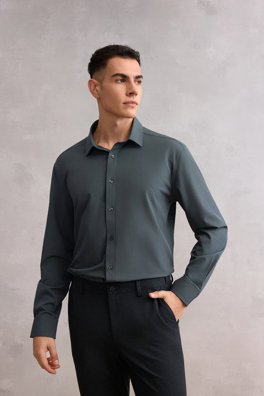 G2000 MAN-non-iron-long-sleeve-dress-shirt-56123212-Green