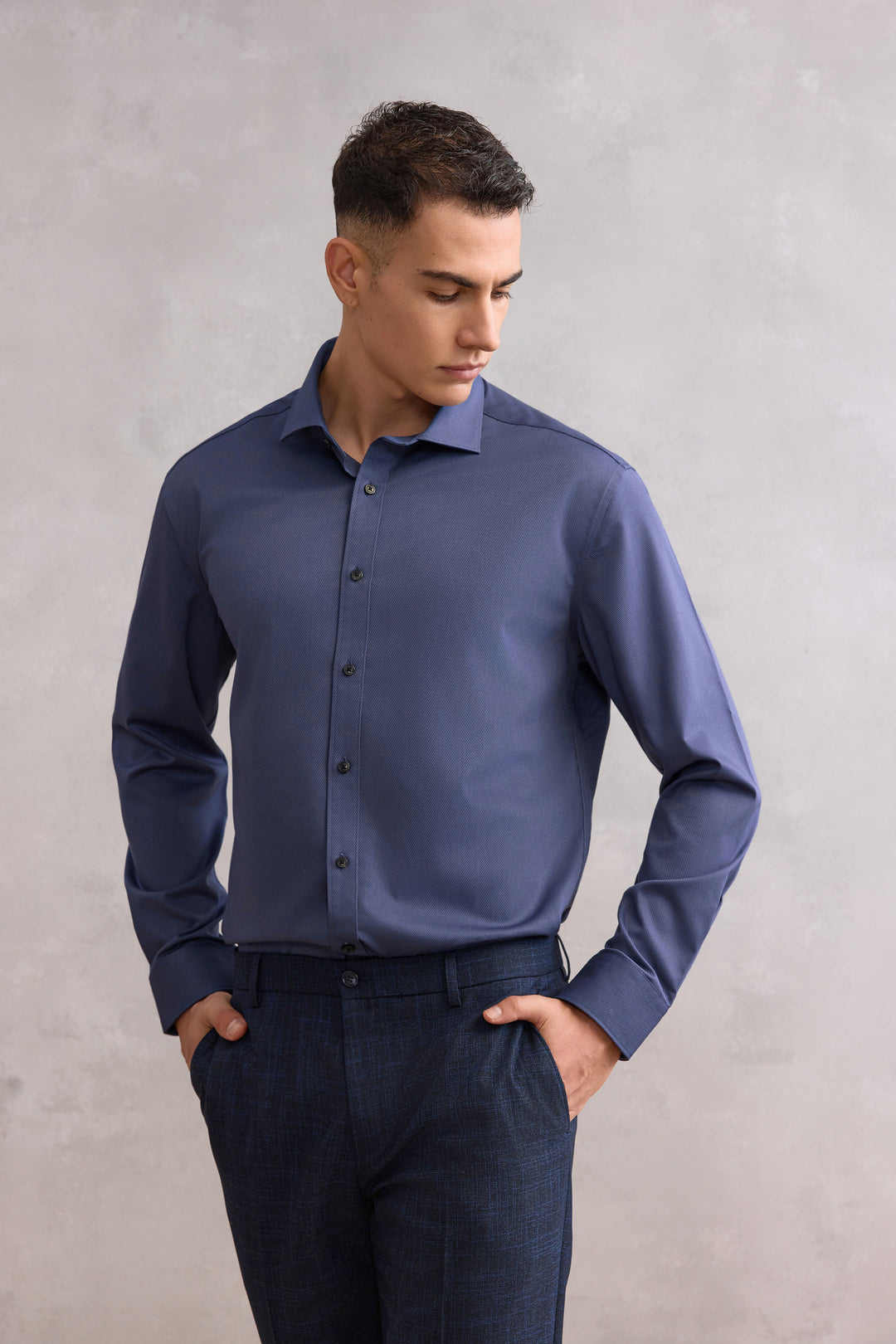 G2000 MAN-non-iron-long-sleeve-dress-shirt-56123592-Blue