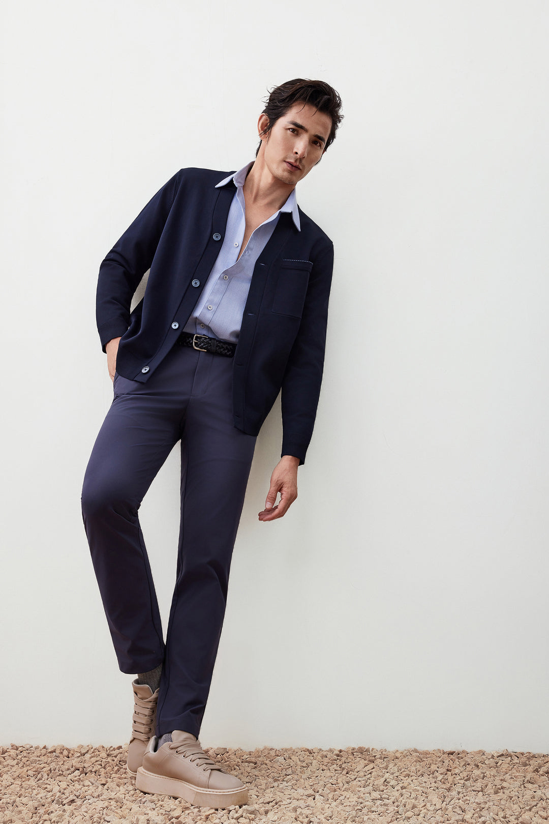 2-Side Long-Sleeve Casual Shirt