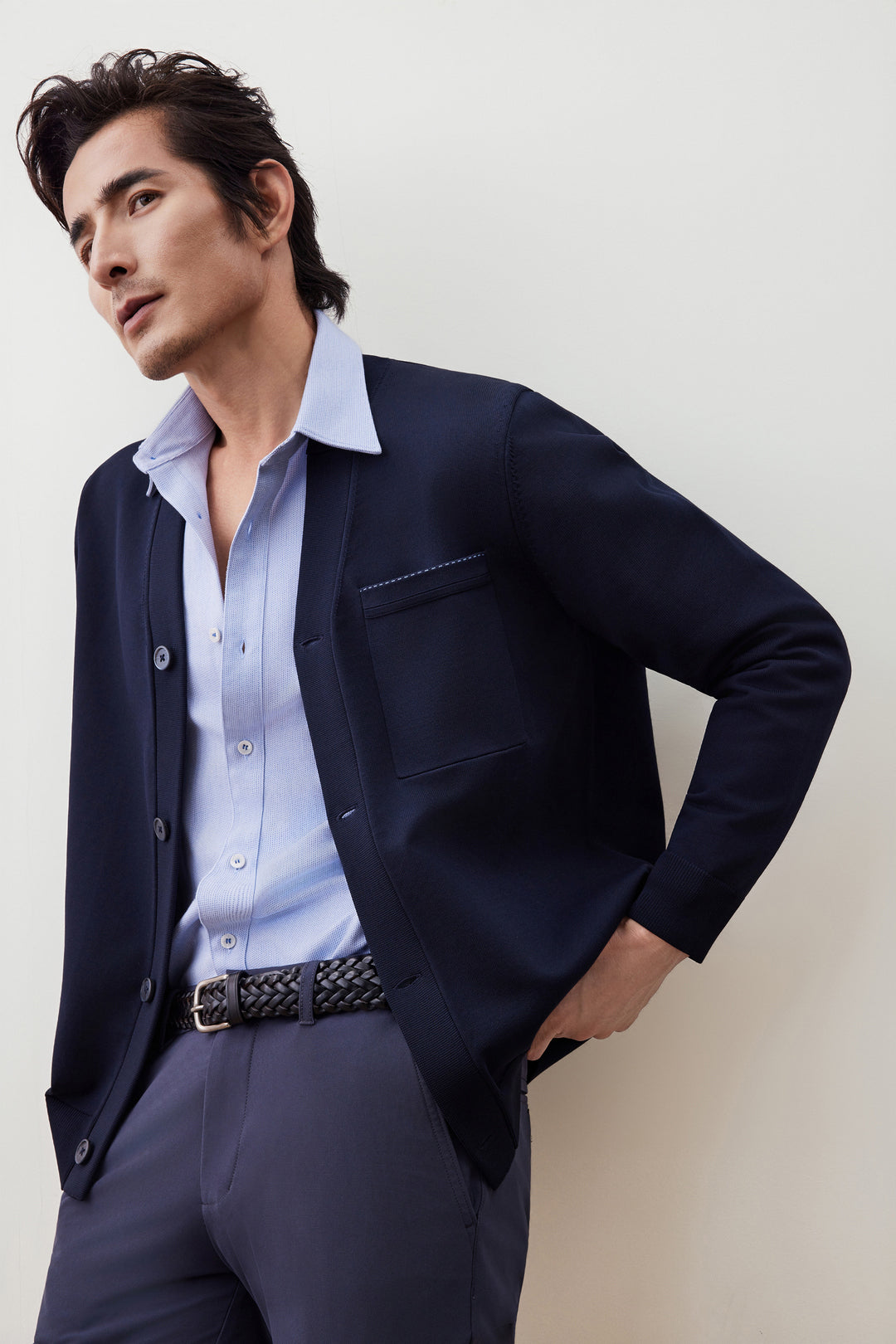 2-Side Long-Sleeve Casual Shirt