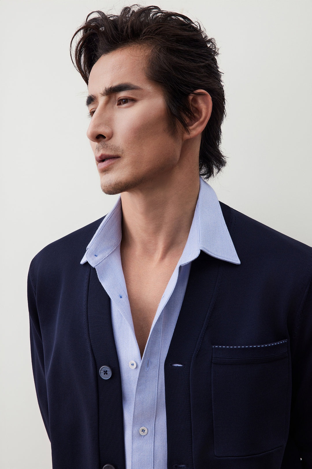 2-Side Long-Sleeve Casual Shirt