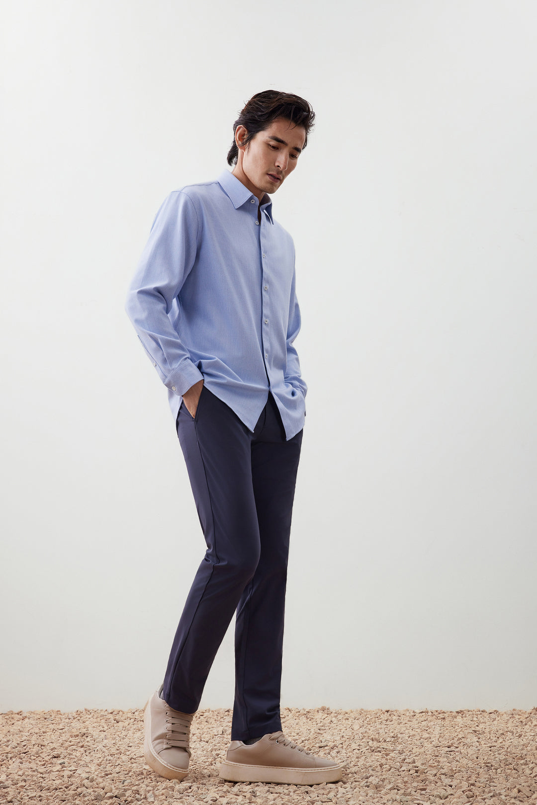 2-Side Long-Sleeve Casual Shirt