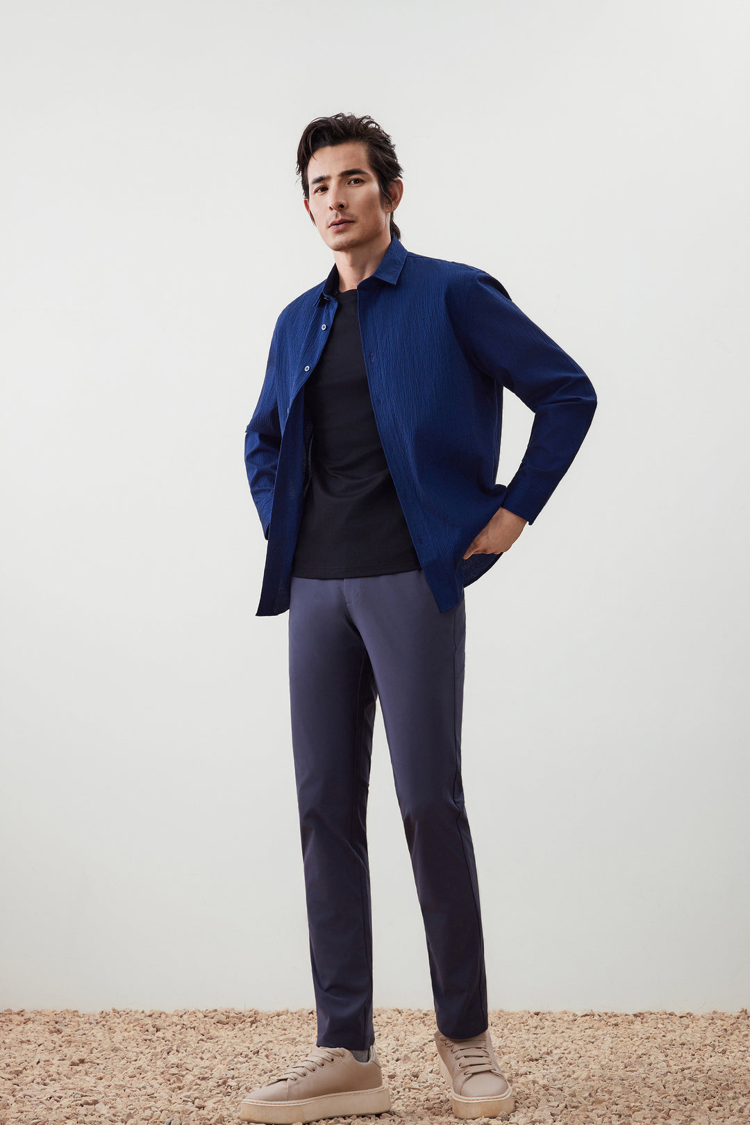 Seersucker 長袖休閒恤衫