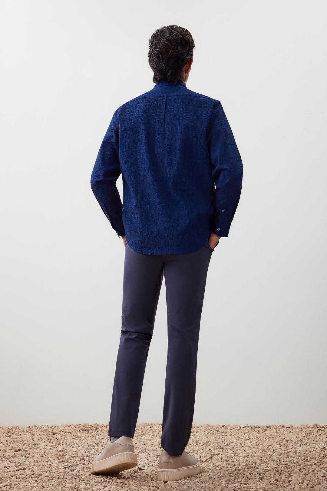 Seersucker 長袖休閒恤衫