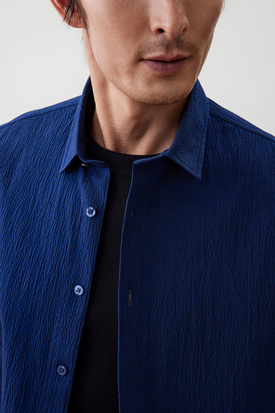 Seersucker 長袖休閒恤衫