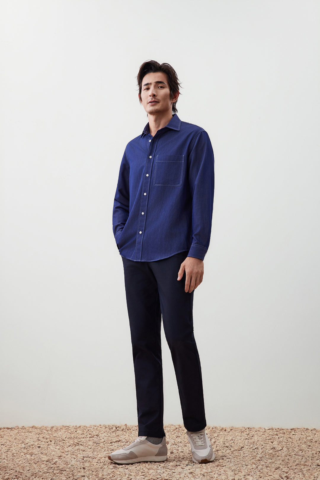 Imitated Denim 長袖休閒恤衫